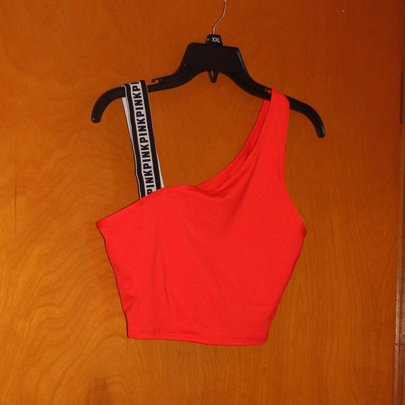 PINK VICTORIAS SECRET ULTIMATES SPORT Tops - PINK VS ULTIMATE LOGO STRAP SPORTS CROP(L)